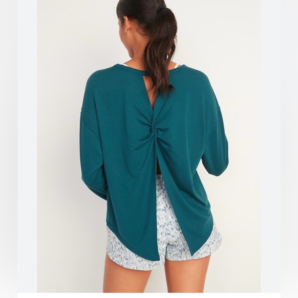 Old Navy Teal Twist-Back Long Sleeve Top